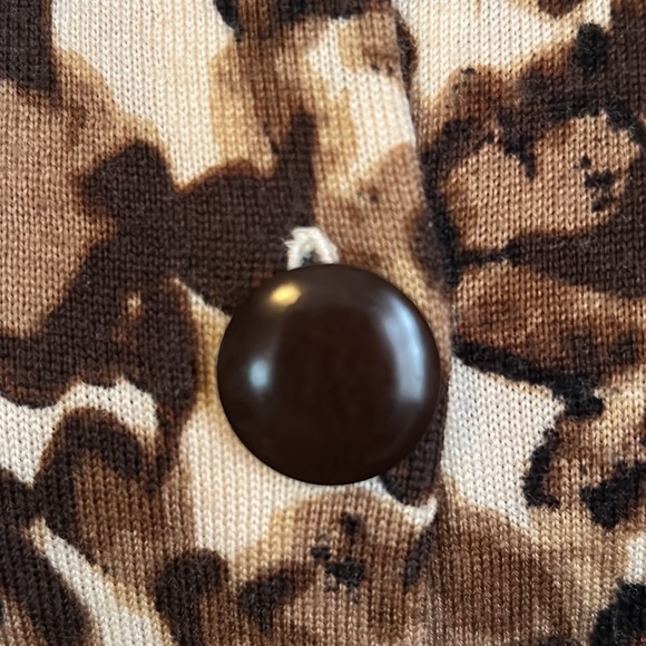 J Crew Chocolate Rosebuds Abstract Cardigan M - Picture 5 of 9